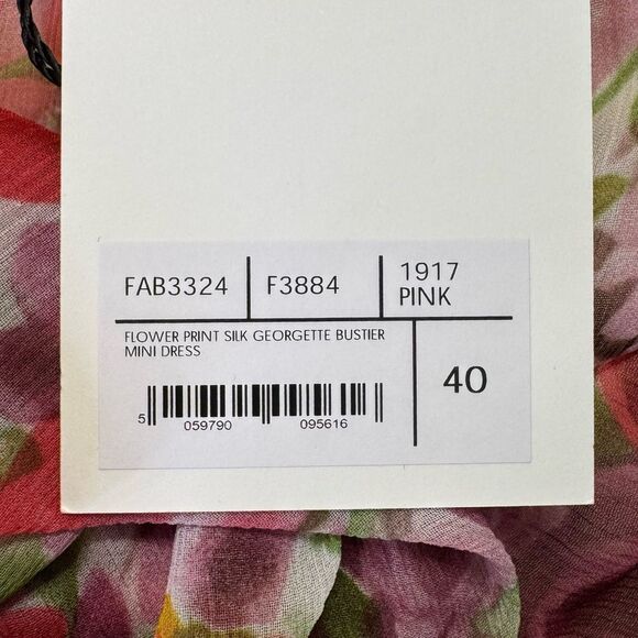 NEW Alessandra Rich Floral Silk Georgette Bustier Mini Dress Antique Rose Size 4 - Picture 11 of 14